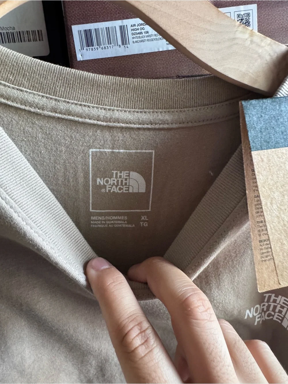 The North Face Men's Short Sleeve Tee in Tan with Black Logo